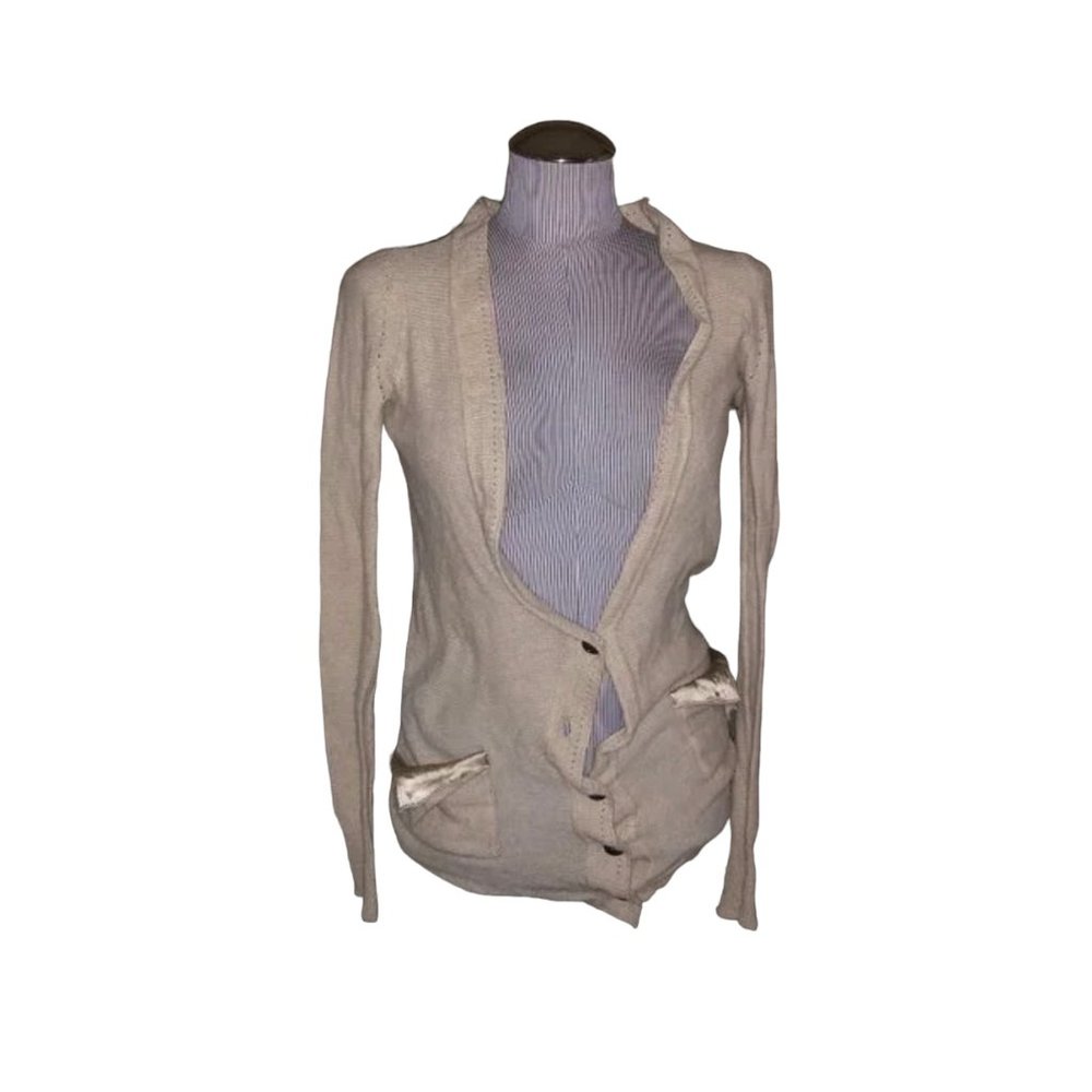 Bibelot light khaki tissue cashmere silk backed S